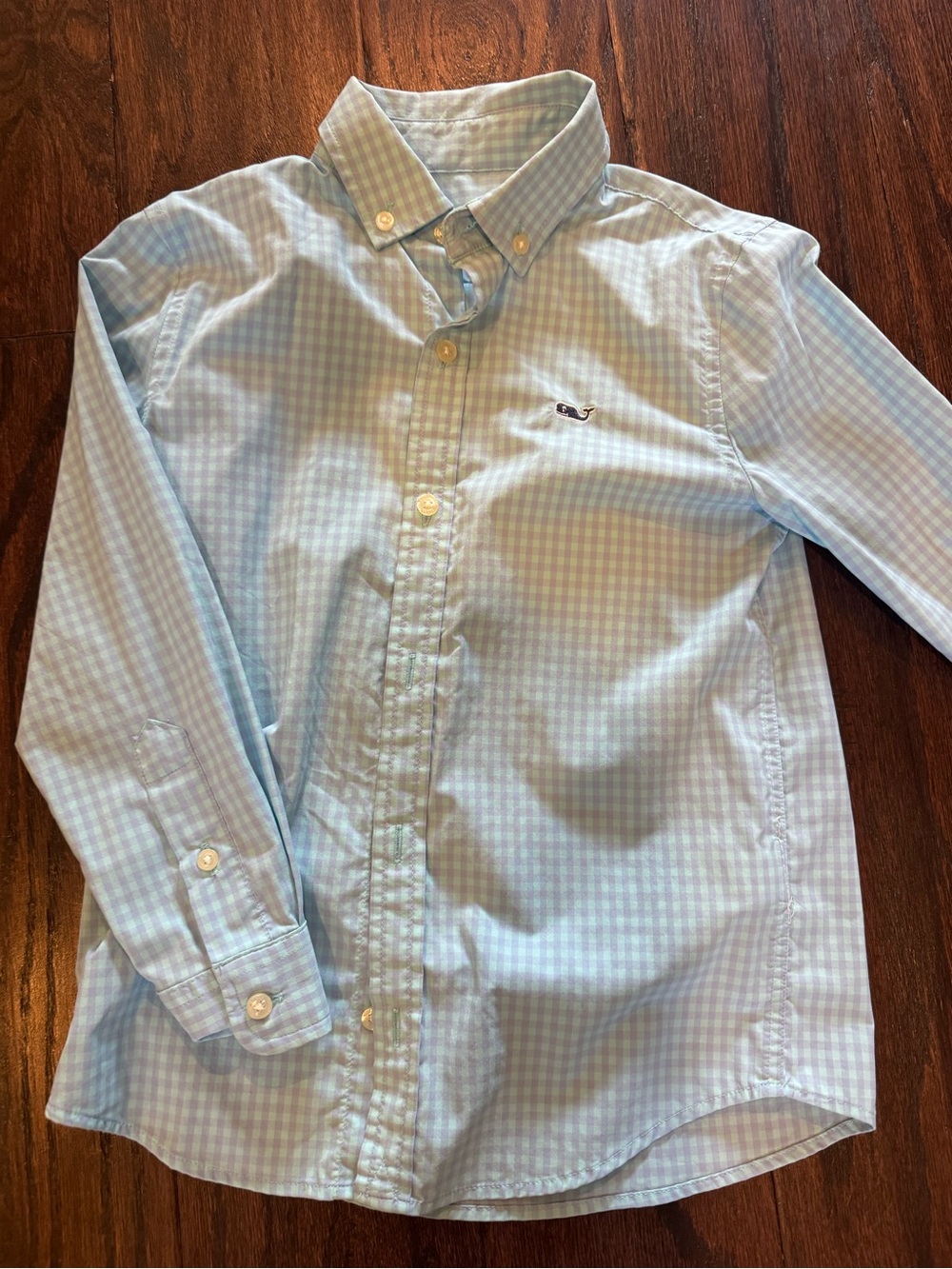 Vineyard Vines Boys Light Blue Gingham Button-Down Shirt